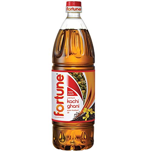 Fortune Kachi Ghani Mustard Oil (500ml), Bottle 